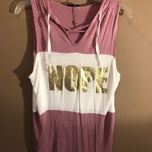 NOPE hooded shirt